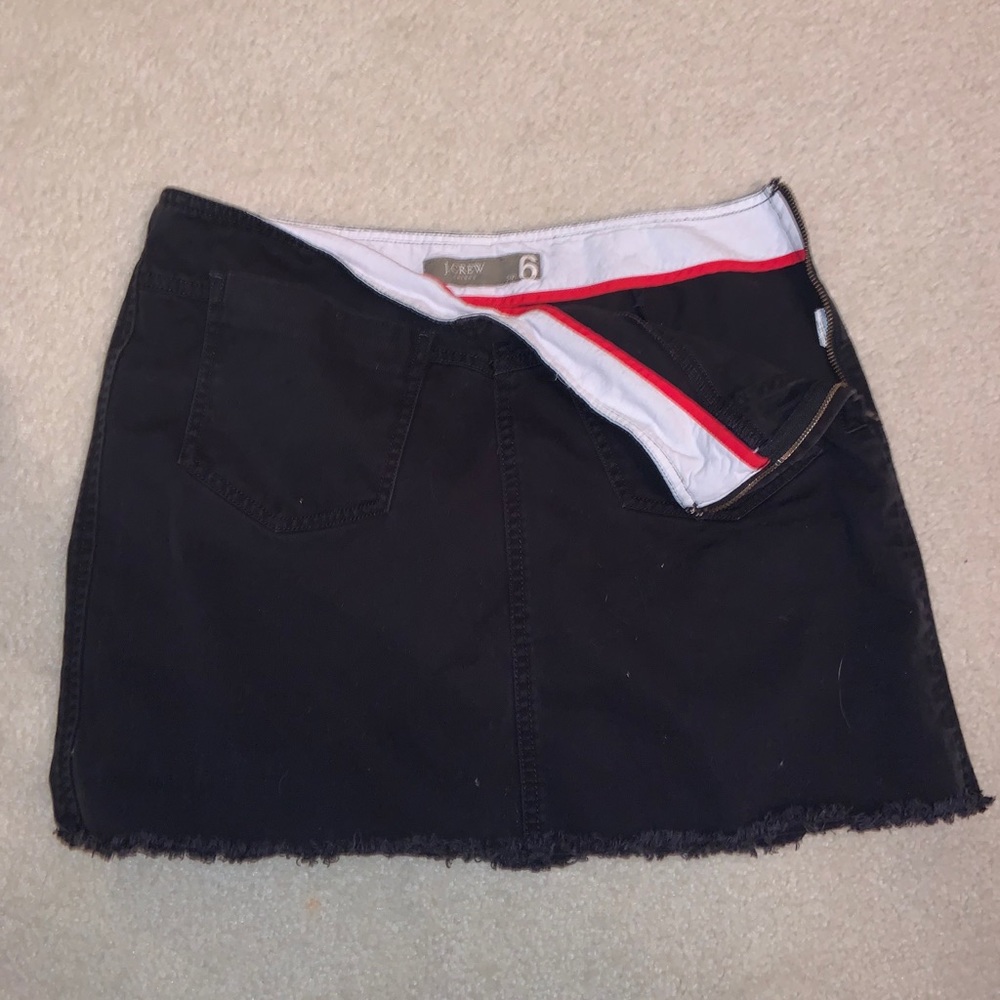 Black denim skirt